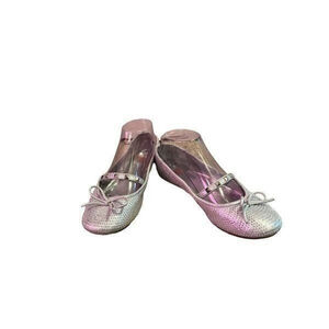 GB Girls Silver Sequined Ballet Flats Size 5M Girls
